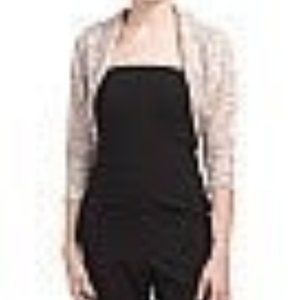 NWT Tahari by ASL Lace Shrug in Champagne Color Size XL